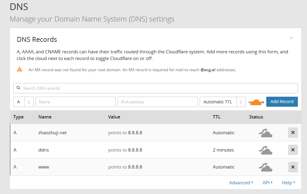 图片[1]-利用CloudFlare设置Dynamic DNS(DDNS)（已失效，请看本站最新教程） --实验盒