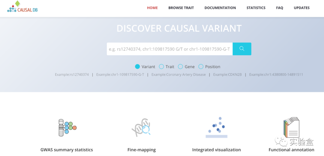 CAUSALdb：涵盖数千个GWAS研究和Fine-mapping结果的可视化数据库 --实验盒